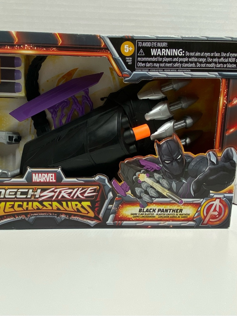 Marvel Mech Strike Mechasnaurs Black Panther Blaster Toy - Black & Purple